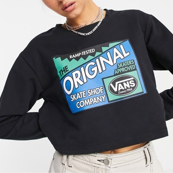 Vans Ramp Tested Long Sleeve Crew Neck Top in Black - Picture 2 of 7